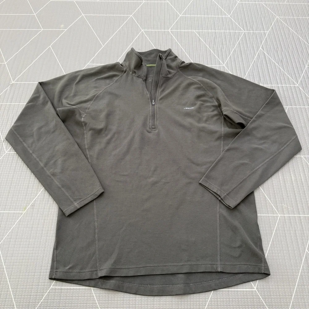 Patagonia Pullover Mens L Olive Green Half‎ Zip Capilene 3 Polartec Base Layer